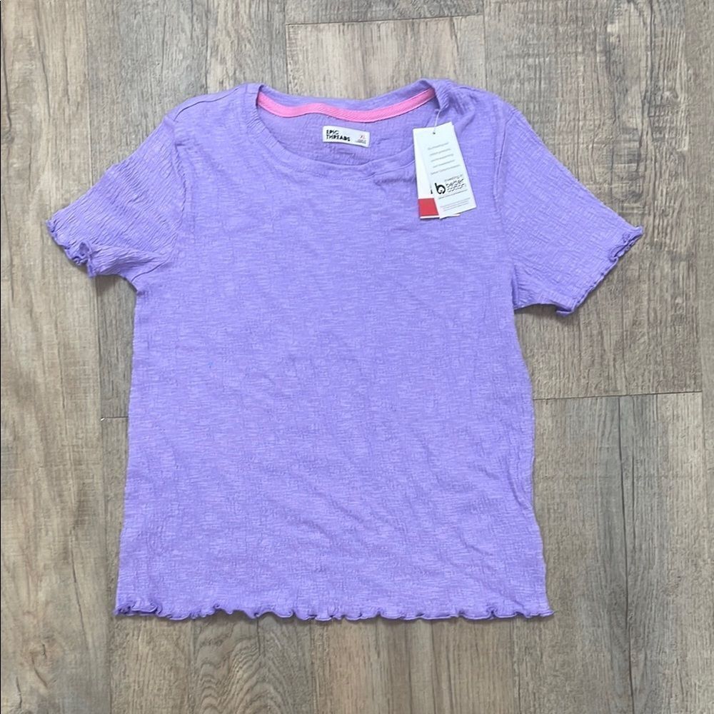 Epic Threads Purple Short Sleeve Tee Textured Hem